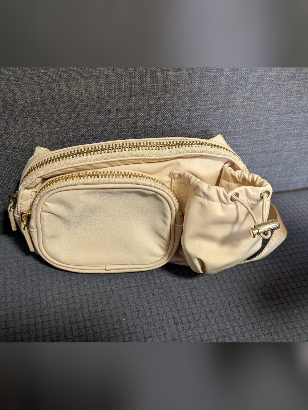 Stoney Clover Lane Beige And Gold Belt Bag